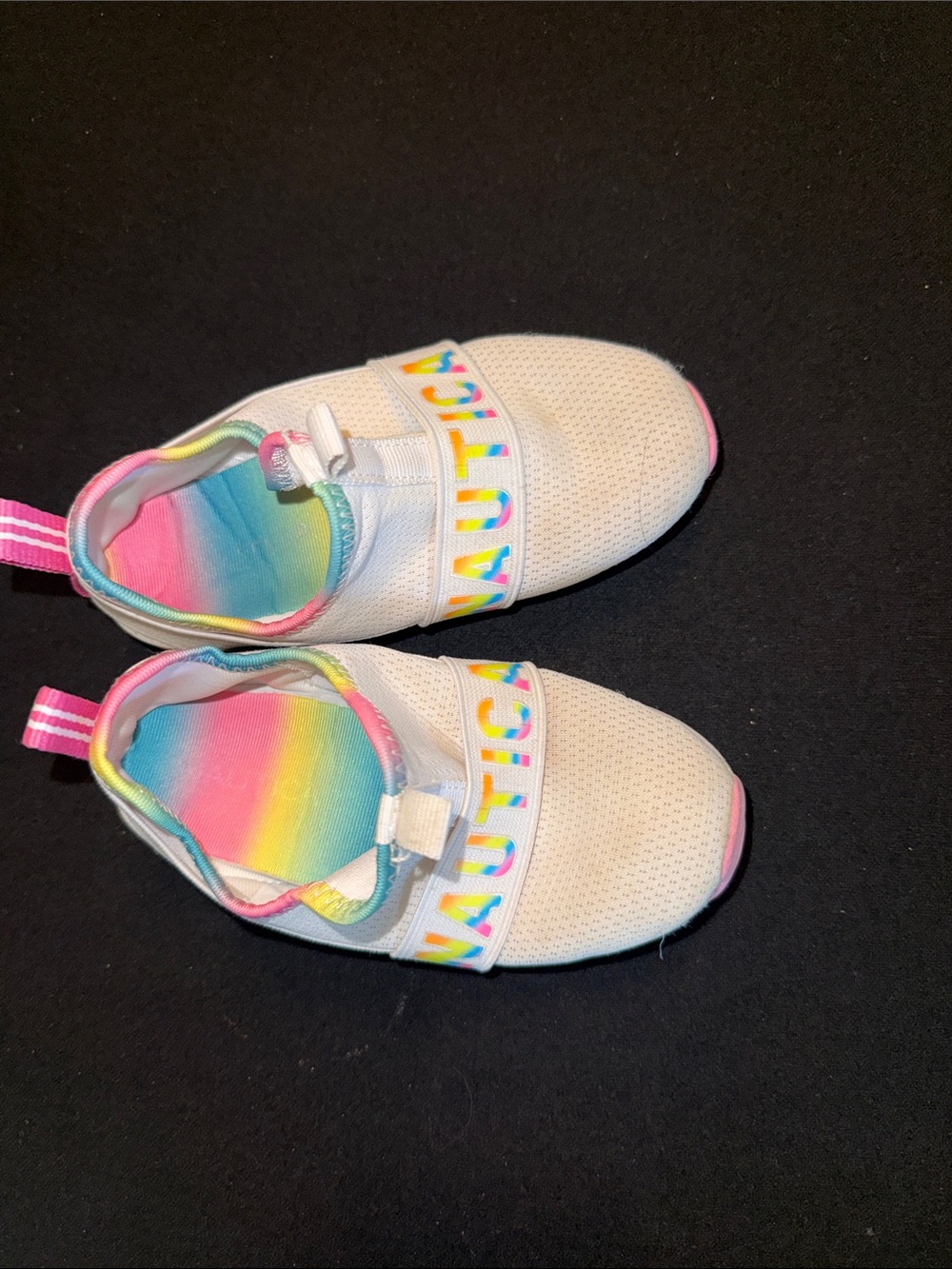 Nautica Kids Athletic Slip-On Shoes with Rainbow Accents